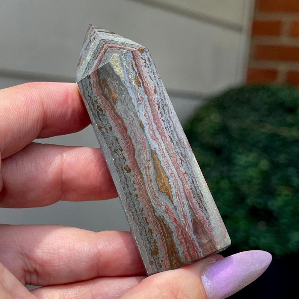Tiger Iron Tower Point with Red and Silver Banding - No.89